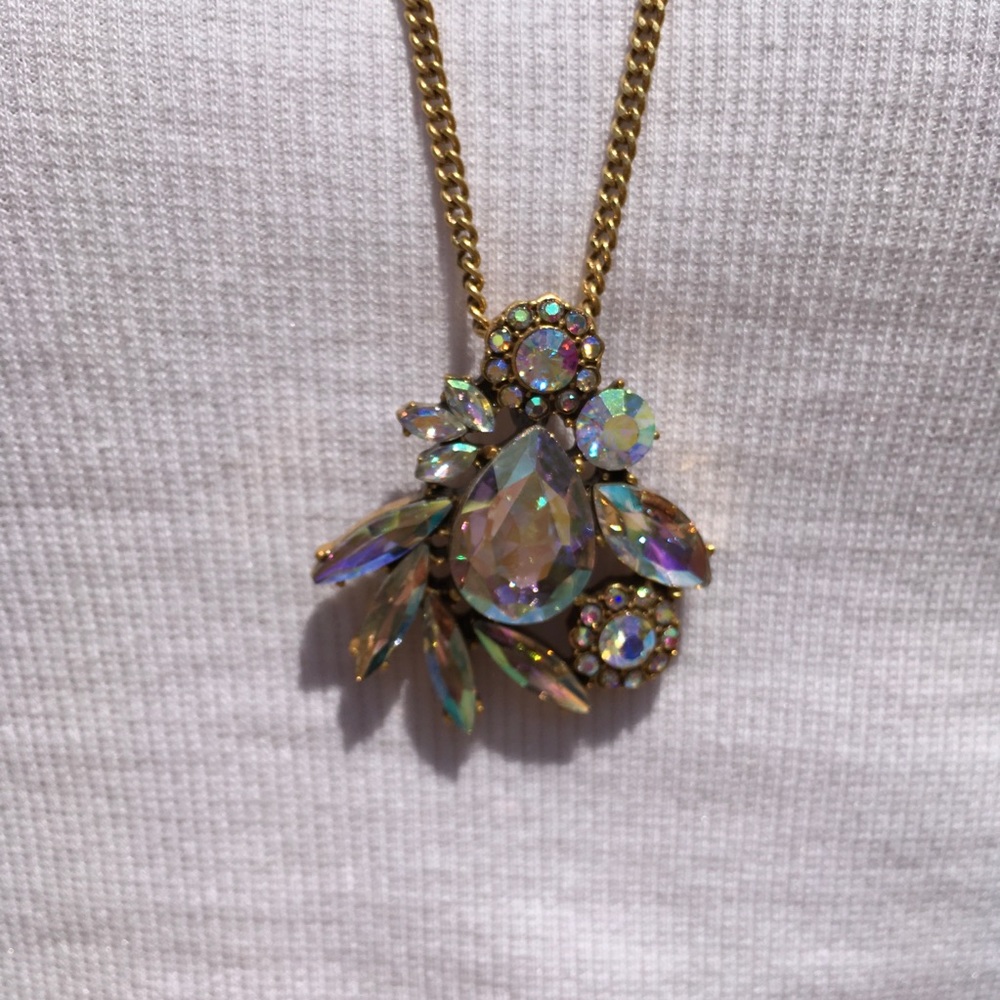 Sale J CREW CLEAR CRYSTAL PENDANT NWT - Picture 3 of 8